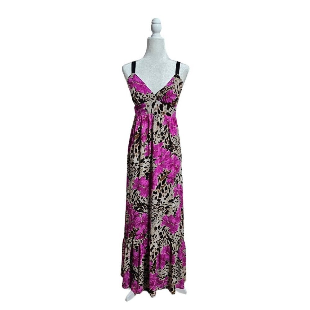 Victoria's Secret maxi animal print floral adjustable straps dress size S